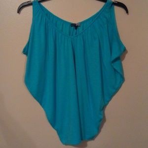 NWOT BASIC HOUSE AQUA BAGGY TOP TAPERED BLOUSE